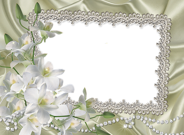 This png image - Transparent Frame with White Lilium Flowers, is available for free download