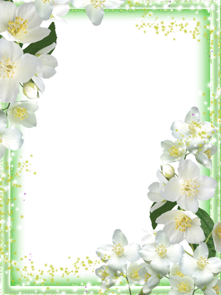 This png image - Transparent Green Flowers Frame, is available for free download