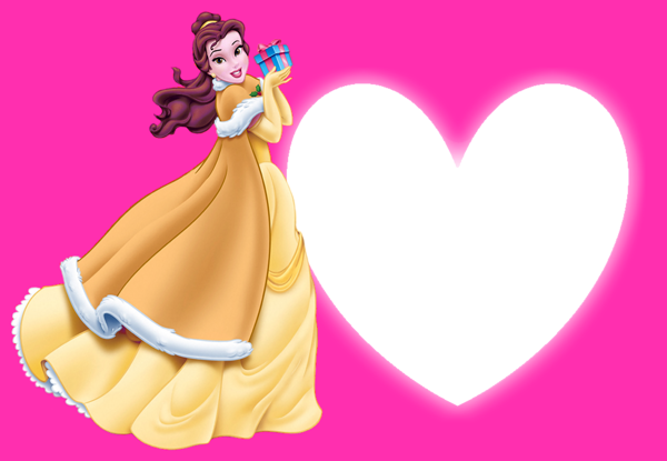 This png image - Transparent Kids Heart Frame with Princess, is available for free download