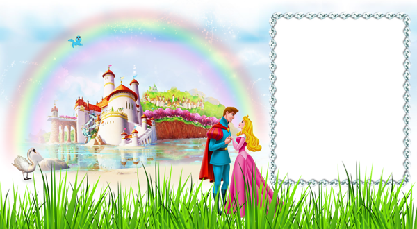 This png image - Transparent Kids Frame with Prince and Princess, is available for free download