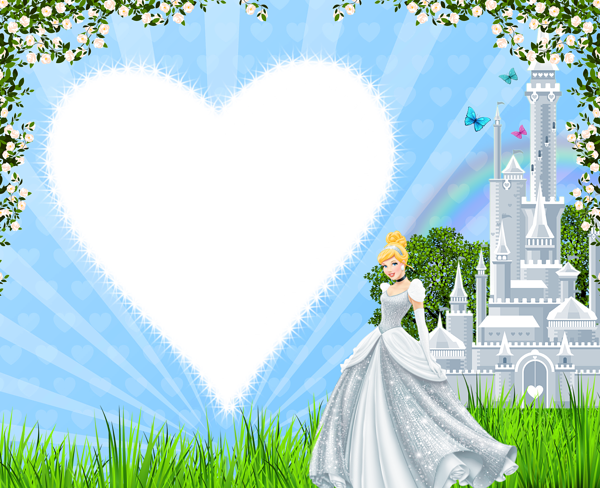 This png image - Transparent Kids Frame with Princess Cinderella, is available for free download