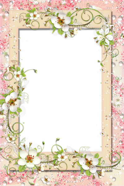 This png image - Transparent PNG Frame with Flowers, is available for free download