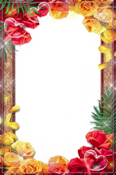 This png image - Transparent PNG Frame with Roses, is available for free download
