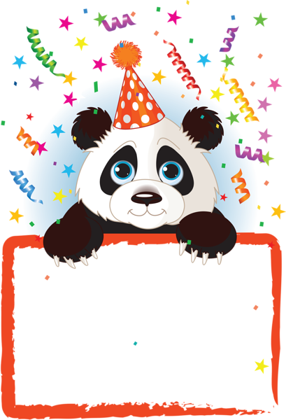 This png image - Transparent PNG Kids Panda Party Red Frame, is available for free download