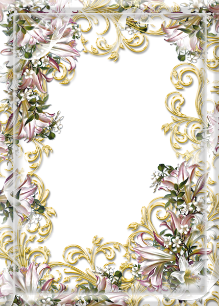This png image - Transparent PNG Photo Frame with Flowers, is available for free download