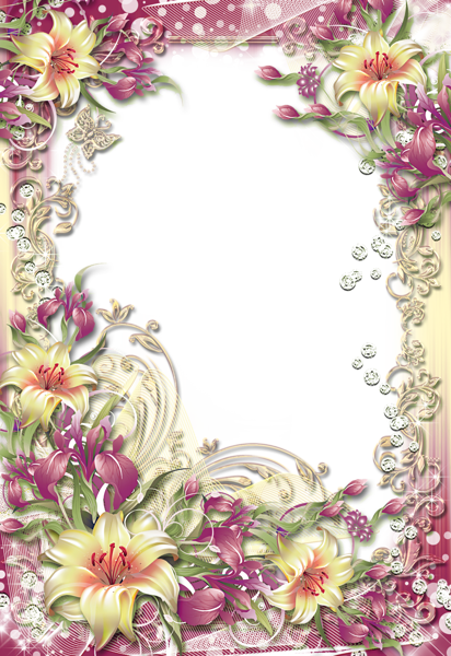 This png image - Transparent PNG Photo Frame with Yellow Flowers, is available for free download