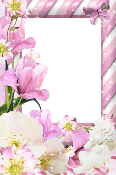 This png image - Transparent PNG Pink Frame with Flowers, is available for free download