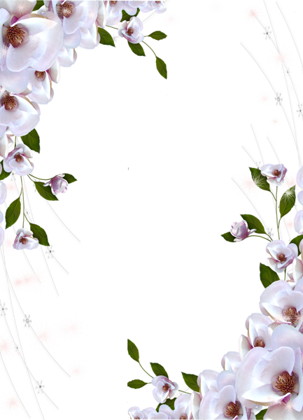 This png image - Transparent Photo Frame Beautiful Flowers, is available for free download
