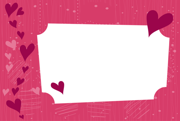 This png image - Transparent Pink Frame with Hearts, is available for free download