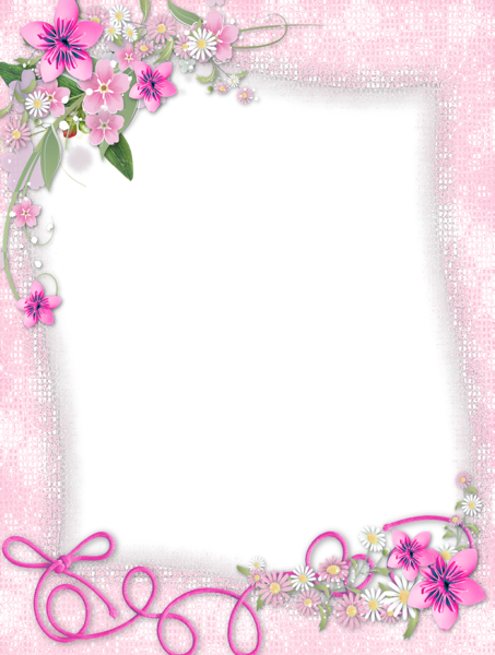 This png image - Transparent Pink PNG Frame with Flowers, is available for free download
