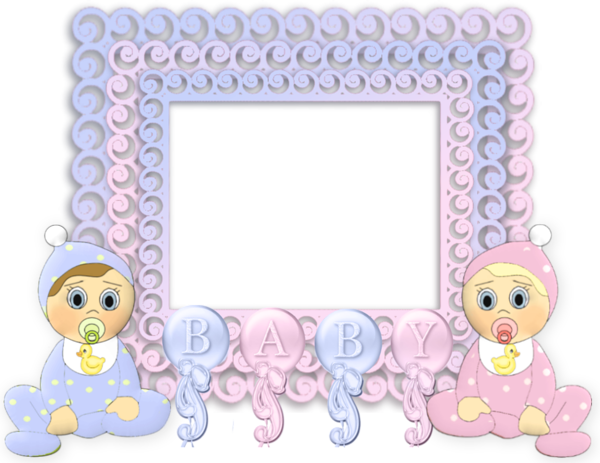 This png image - Transparent Pink and Blue PNG Baby Frame, is available for free download
