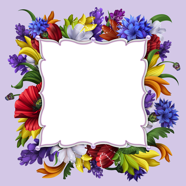 This png image - Transparent Purple Floral Frame, is available for free download