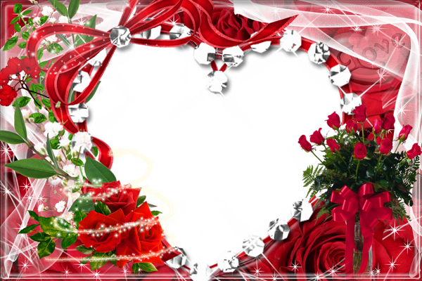 This png image - Transparent Red Roses Frame, is available for free download