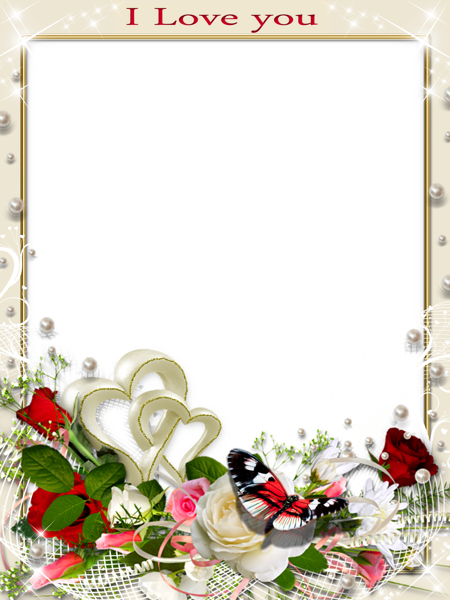 This png image - Transparent Romantic Frame Love You, is available for free download