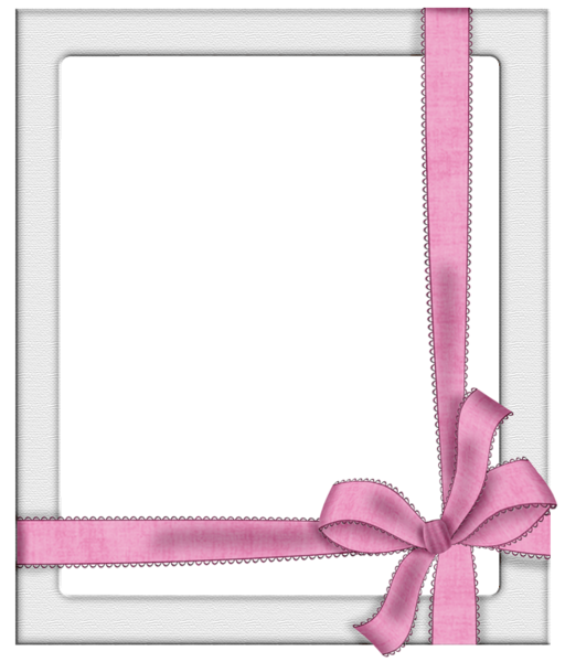 This png image - Transparent Silver Frame with Pink Bow, is available for free download