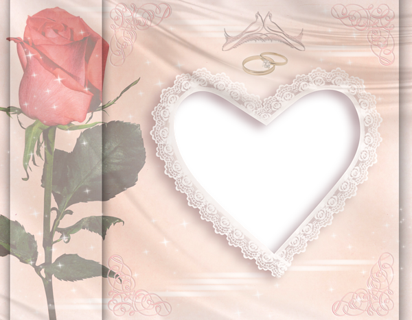 This png image - Transparent Wedding Frame Pink, is available for free download