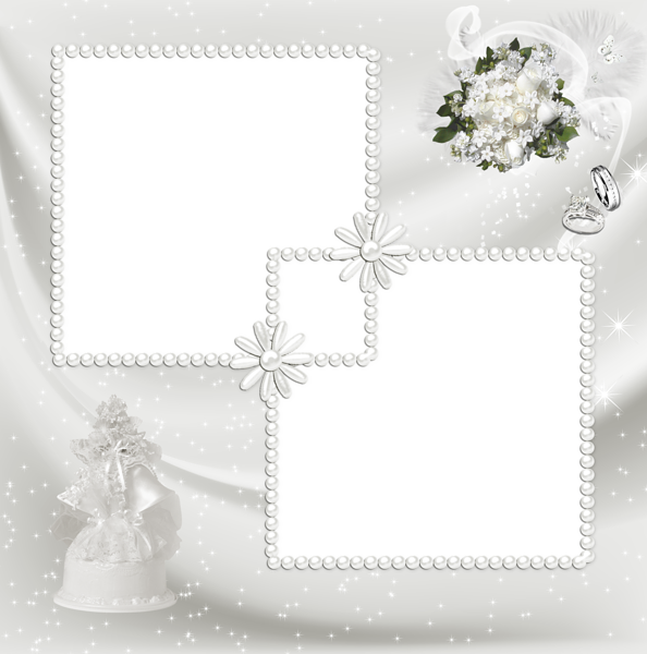 This png image - Transparent White Wedding Frame, is available for free download