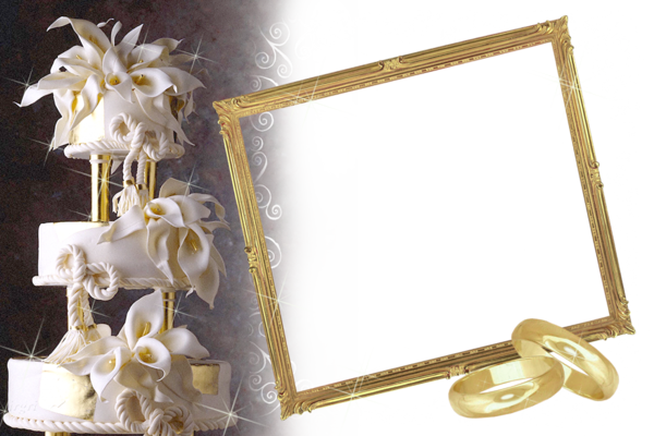 This png image - Wedding Transparent Photo Frame with White Wedding Cake, is available for free download