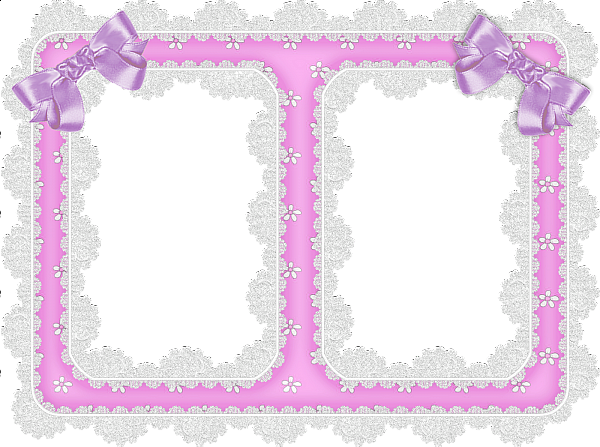 This png image - White Lace and Purple Ribbon Transparent Frame, is available for free download