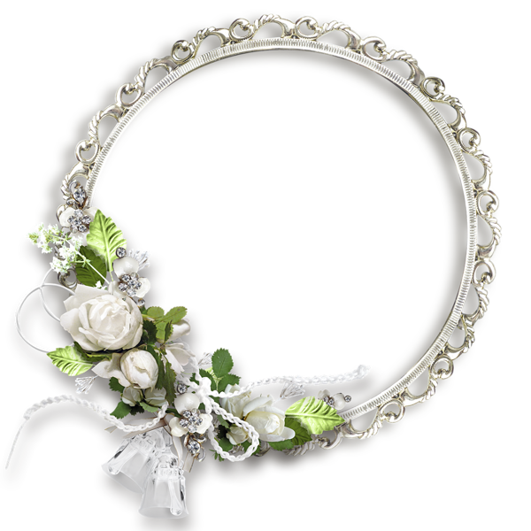 This png image - White Round Flowers Transparent Frame, is available for free download