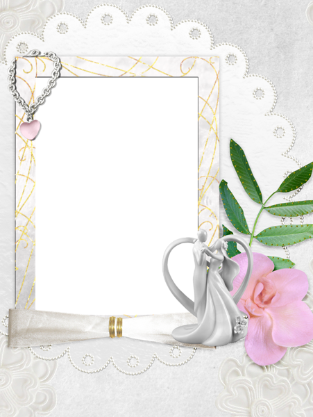 This png image - White Transparent Wedding Frame, is available for free download