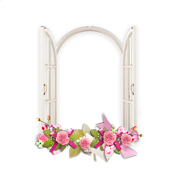 This png image - Window with Pink Flowers Transparent Frame, is available for free download