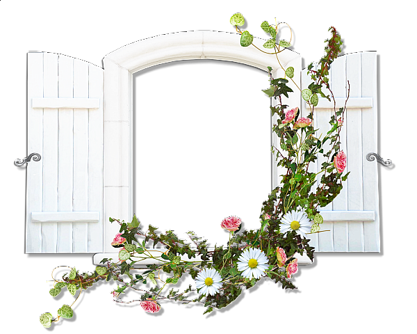This png image - Window with Wild Flowers Flowers Transparent Frame, is available for free download