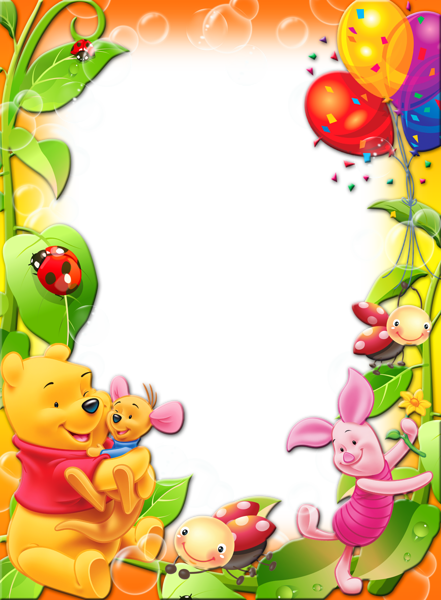 This png image - Winnie The Pooh with Balloons Kids Transparent PNG Photo Frame, is available for free download