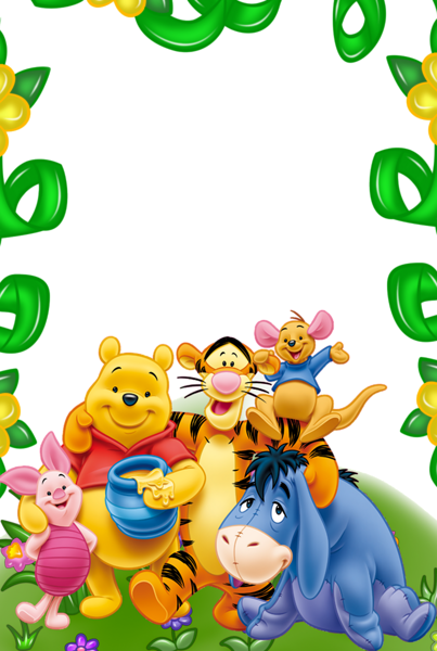 This png image - Winnie the Pooh and Friends Kids Transparent Frame, is available for free download