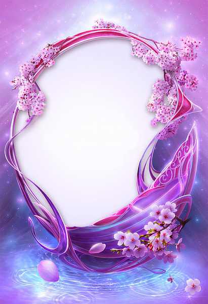This png image - blue-purple-flowers frame, is available for free download