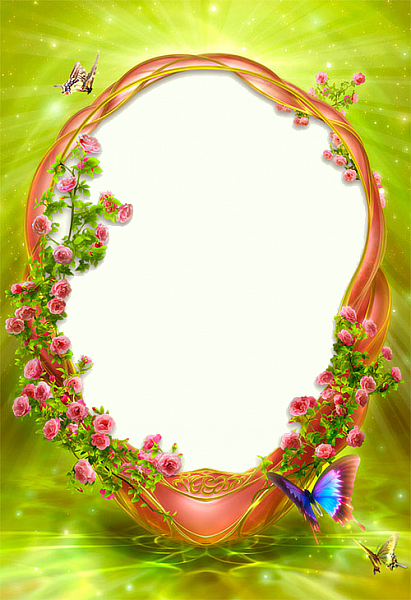 This png image - green-flowers frame, is available for free download