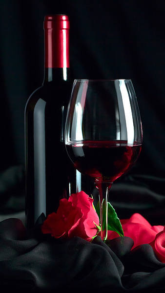 This jpeg image - Samsung Galaxy S7 Red Rose and Wine Wallpaper, is available for free download