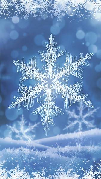 This jpeg image - Winter Snowflake Smartphone Wallpaper, is available for free download