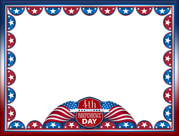 This png image - 4th July Transparent PNG Frame, is available for free download