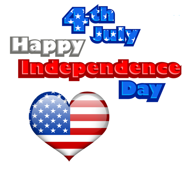 This png image - Happy Independance Day with Flag Heart PNG Clipart, is available for free download