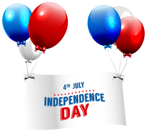 This png image - Independence Day with Balloons Transparent PNG Clip Art Image, is available for free download