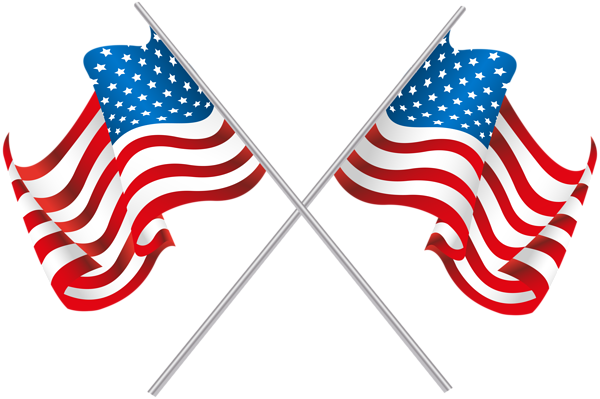This png image - USA Crossed Flags PNG Clip Art Image, is available for free download