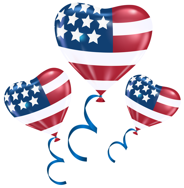 This png image - USA Heart Balloons PNG Clip Art Image, is available for free download