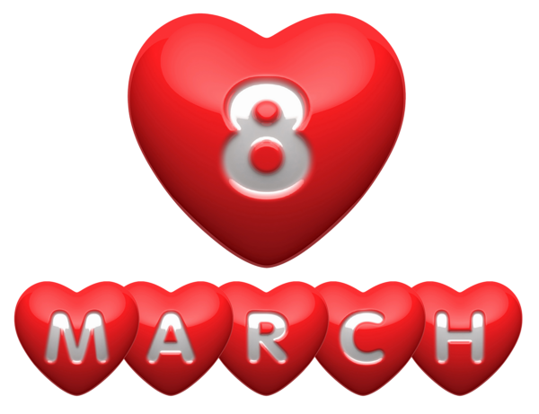 This png image - 8 March Heart Text Decor PNG Clipart Picture, is available for free download