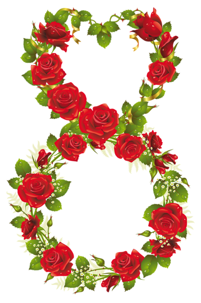 This png image - Eighth of March with Roses PNG Clipart, is available for free download