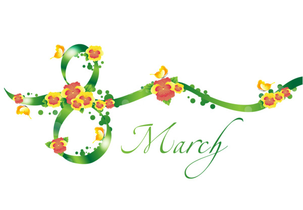 Green 8 March Text Decor PNG Clipart Gallery Yopriceville High