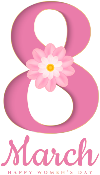 This png image - Pink Happy Eighth of March PNG Clipart, is available for free download