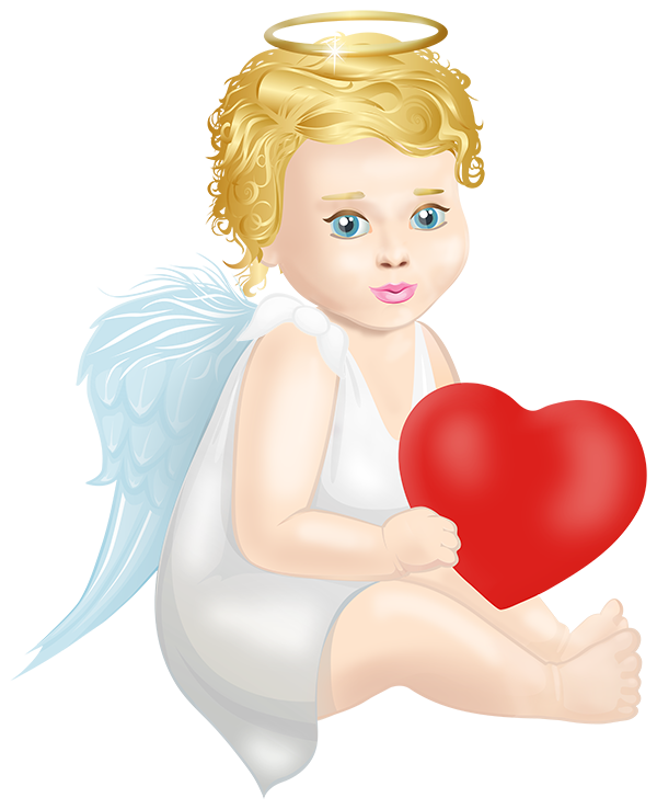 This png image - Angel with Heart PNG Clip Art, is available for free download