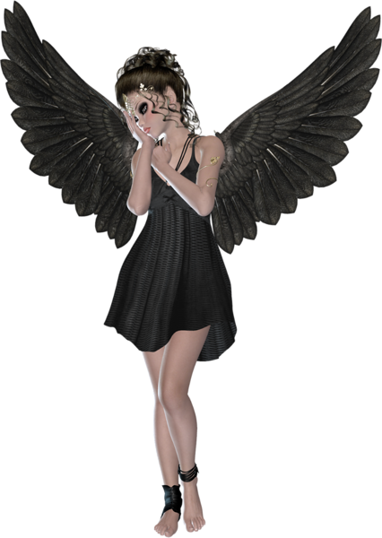 This png image - Beautiful Black 3D Angel, is available for free download