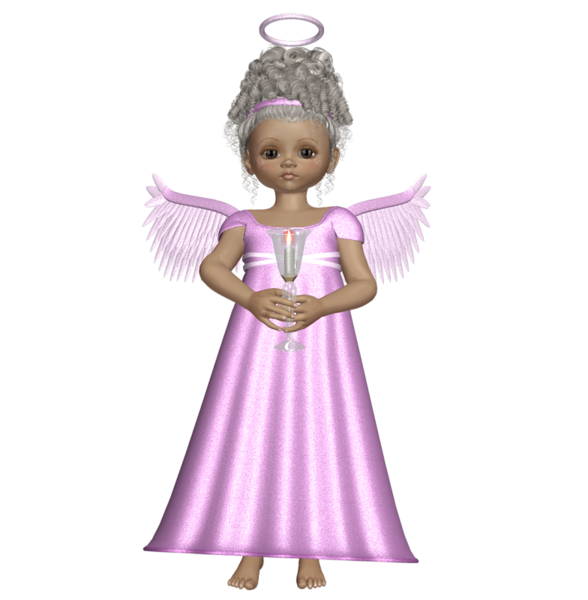 This png image - Cute 3D Angel with Pink Dress PNG Picture, is available for free download