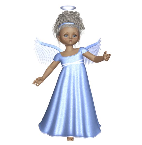 This png image - Cute 3D Angel with Sky Blue Dress PNG Picture, is available for free download