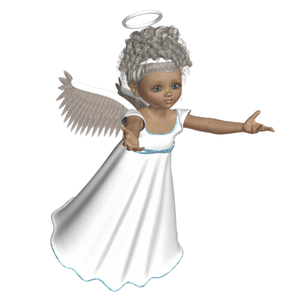 This png image - Cute 3D Angel with White Dress PNG Picture, is available for free download