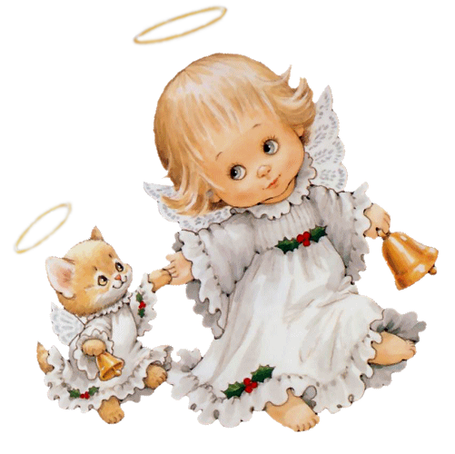 This png image - Cute Angel with Kitten Free PNG Clipart Picture, is available for free download