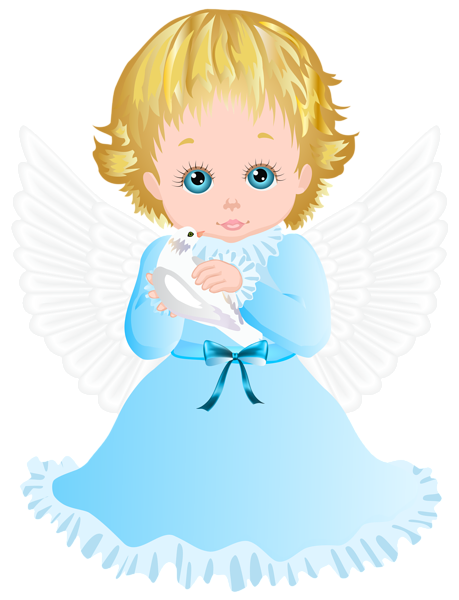This png image - Cute Angel with White Dove Transparent PNG Clip Art Image, is available for free download