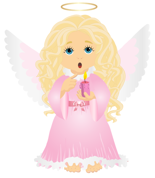 This png image - Cute Blonde Angel with Candle Transparent PNG Clip Art Image, is available for free download